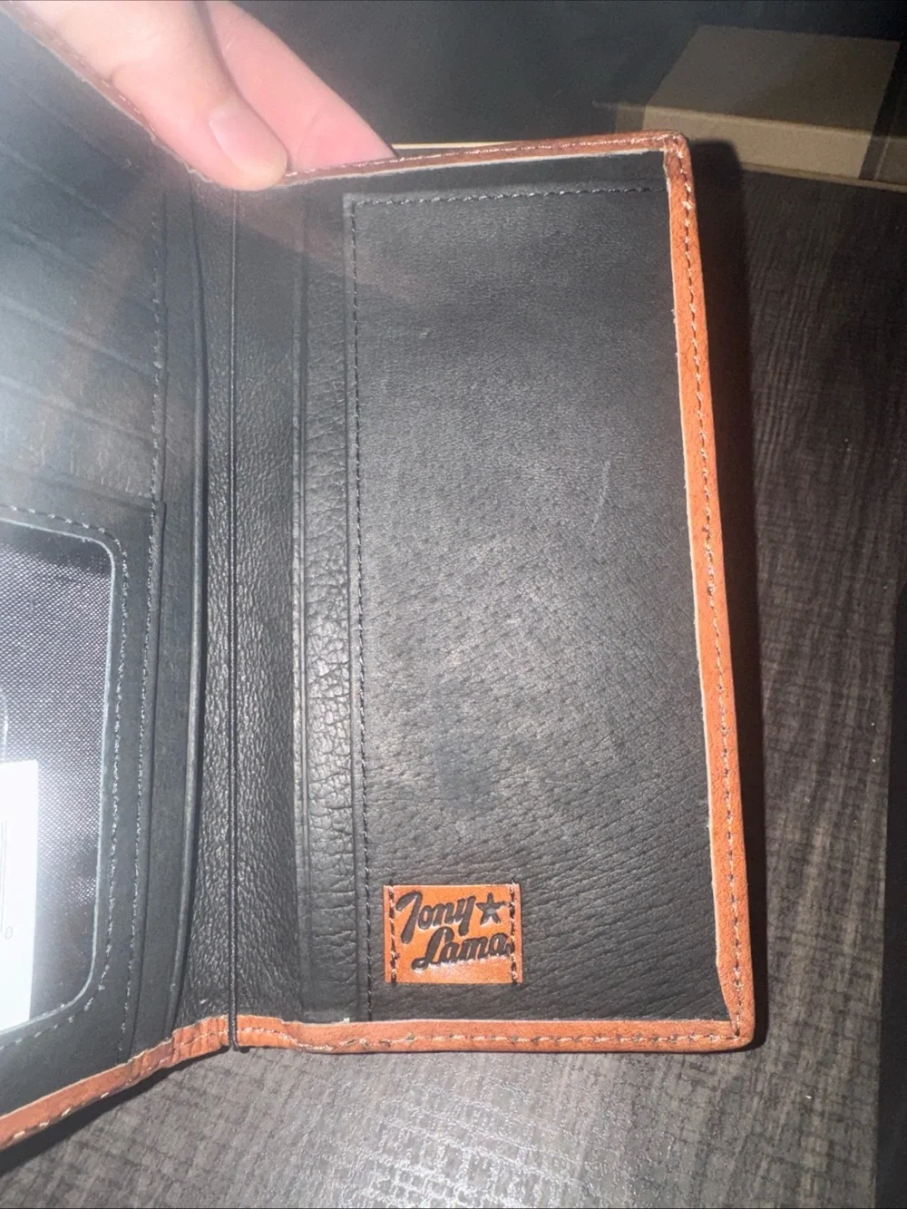 New Tony Lama Rodeo Wallet Blue Aztec Genuine Leather RFID Western Checkbook